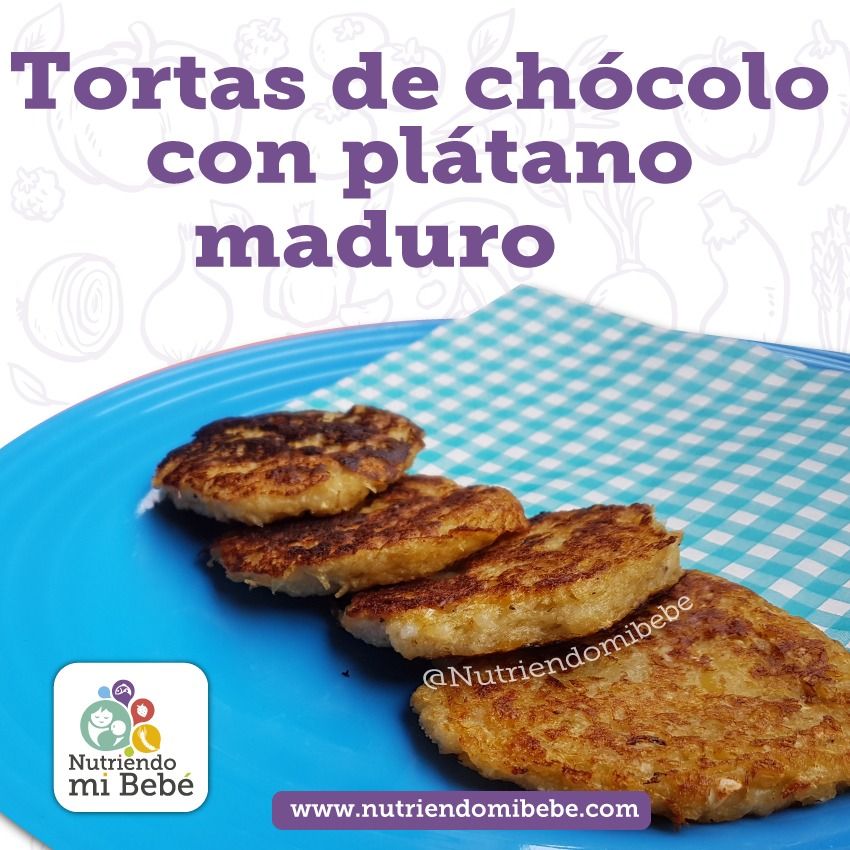 Tortas de chocolo con platano maduro